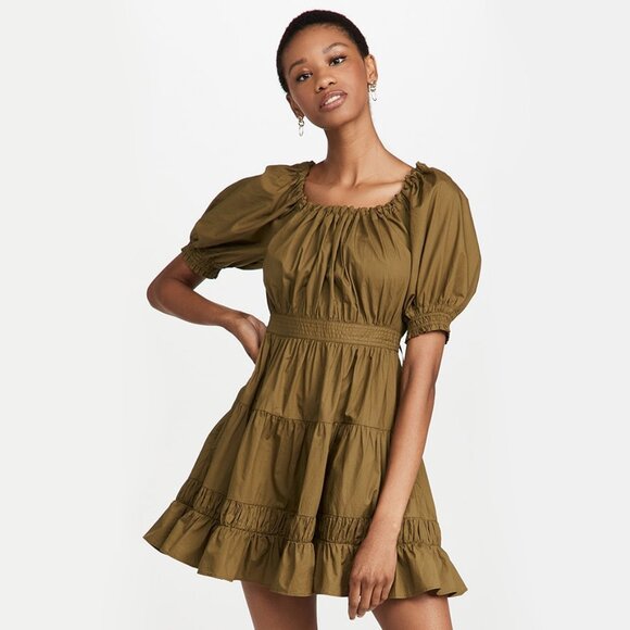 Ulla Johnson "Celia" Dress in Khaki Green, size 12 - Picture 2 of 11